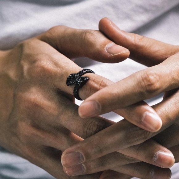 18k Snake Ring Toi Et Moi Luxurious Gold - Picture 9 of 14